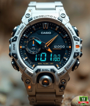 Casio Silver Black Dial Series Analog-Digital Men's Watch